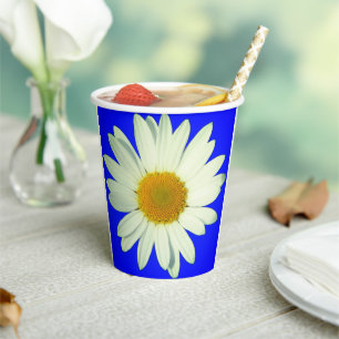 Gobelets En Papier Conception Florale de Marguerite Radieuse