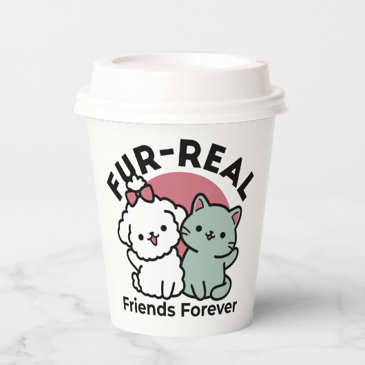 Gobelets En Papier Conception "Fur-Real Friends Forever" (Recto)