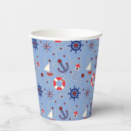 Gobelets En Papier Conception Nautique (Verso)