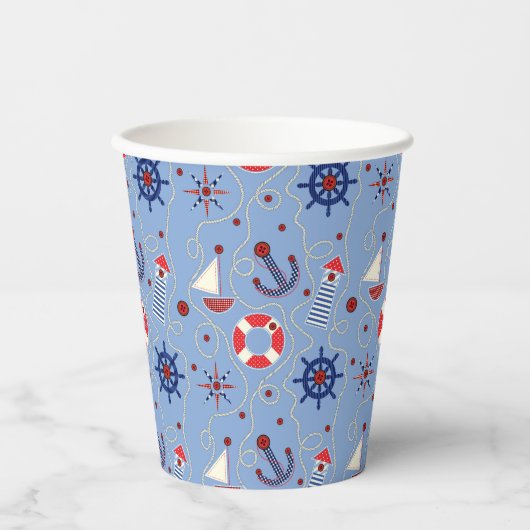 Gobelets En Papier Conception Nautique (Recto)