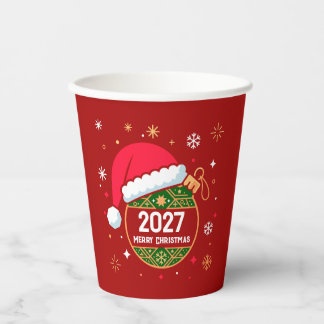 Gobelets En Papier Conception personnalisée de Noël et du Nouvel An 2