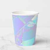 Gobelets En Papier Conception turquoise et violette Iridescente (Verso)