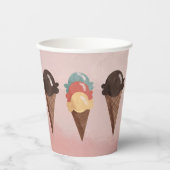 Gobelets En Papier Cône de crème glacée (Recto)