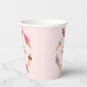 Gobelets En Papier Cônes de glace Popsicles Fête Rose (Droite)