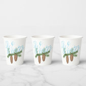 Gobelets En Papier Cônes de pin d'hiver