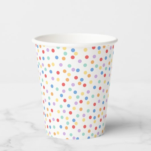Gobelets En Papier Confetti Bright (Points) (Recto)