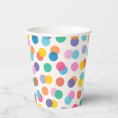 Gobelets En Papier Confetti Colorée Pois Fête des Enfants (Recto)