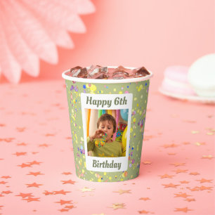 Gobelets En Papier Confetti d'anniversaire à la crème de citron