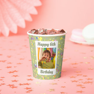 Gobelets En Papier Confetti d'anniversaire à la crème de citron