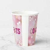 Gobelets En Papier Confetti rose "Félicitations" Coupes 8oz (Droite)