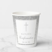 Gobelets En Papier Confirmation Élégante De Parties scintillant Argen (Verso)