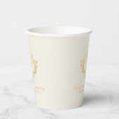 Gobelets En Papier Confirmation Ivory Faux Gold Crest & Cross Elegant (Gauche)