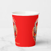 Gobelets En Papier Confirmation White Dove Red Flamed Custom (Gauche)
