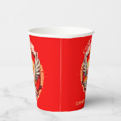 Gobelets En Papier Confirmation White Dove Red Flamed Custom (Droite)