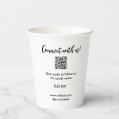 Gobelets En Papier Connectez-vous avec nous scan QR code ajouter e-ma (Verso)