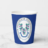 Gobelets En Papier Connecticuter Flag & Seal, Connecticut (Verso)