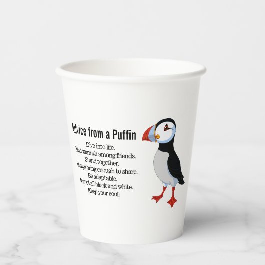 Gobelets En Papier Conseil d'un design Puffin (Recto)