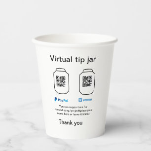 Gobelets En Papier Conseil virtuel jar q r code argent don PayPal ven