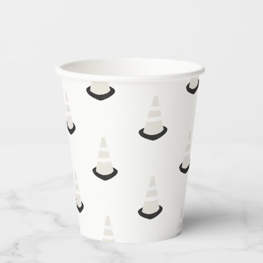 Gobelets En Papier Construction Anniversaire Fête Beige Cone Paper Cu (Recto)