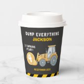 Gobelets En Papier Construction Birthday 4th | Dump Truck Party (Verso)