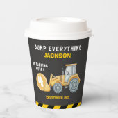 Gobelets En Papier Construction Birthday 4th | Dump Truck Party (Recto)