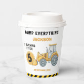 Gobelets En Papier Construction Birthday 5th | Dump Truck Party (Verso)