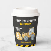 Gobelets En Papier Construction Birthday 5th | Dump Truck Party (Verso)