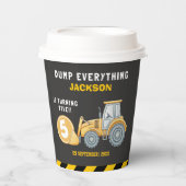 Gobelets En Papier Construction Birthday 5th | Dump Truck Party (Recto)