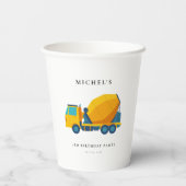 Gobelets En Papier Construction Camion Anniversaire Décor (Verso)