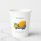 Gobelets En Papier Construction Camion Anniversaire Décor (Recto)