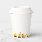 Gobelets En Papier Construction Camions Thème Anniversaire (Verso)