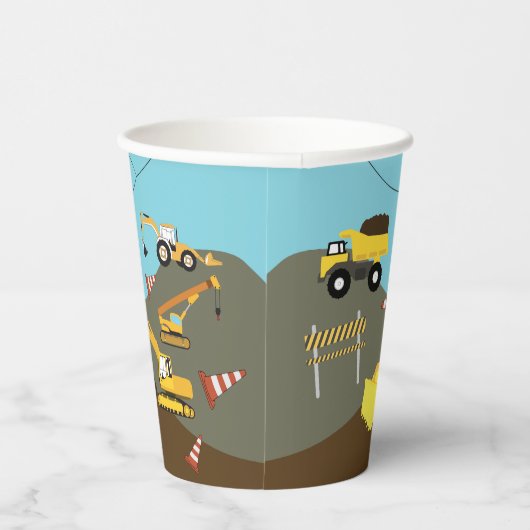 Gobelets En Papier Construction Camions Thème du site Anniversaire Fê (Droite)