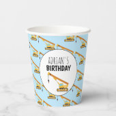 Gobelets En Papier Construction de grue Camion Garçon fête d'annivers (Verso)