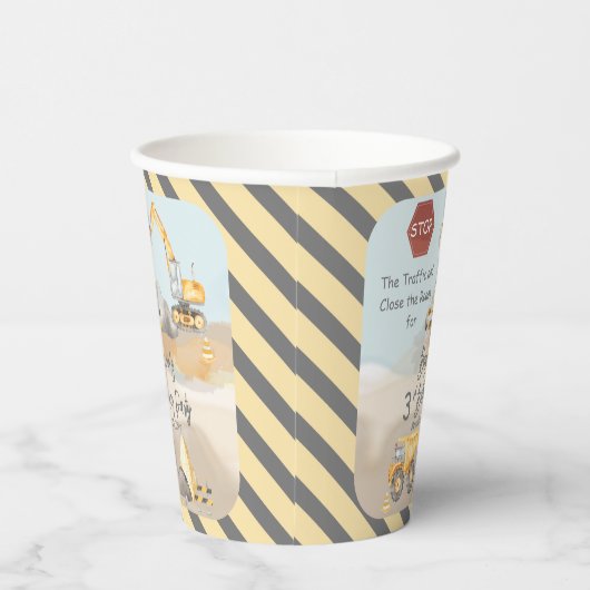 Gobelets En Papier Construction Dump Truck Boy 3e fête d'anniversaire (Droite)