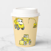 Gobelets En Papier Construction Véhicules amusants (Recto)