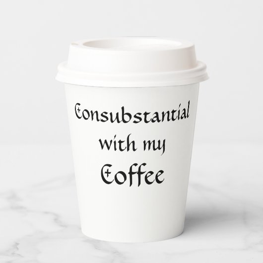 Gobelets En Papier Consubstantiel avec mon café (Verso)