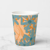 Gobelets En Papier Contemporary Leaf Design in Peach Label (Verso)