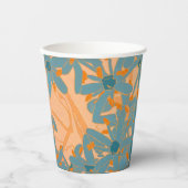 Gobelets En Papier Contemporary Leaf Design in Peach Label (Recto)
