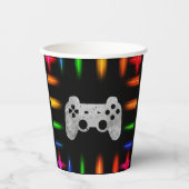 Gobelets En Papier Contrôleur de jeu vidéo Neon Jeu fête d'anniversai (Recto)