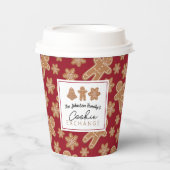 Gobelets En Papier Cookie Exchange Fête Gingerbread Bourgogne (Recto)