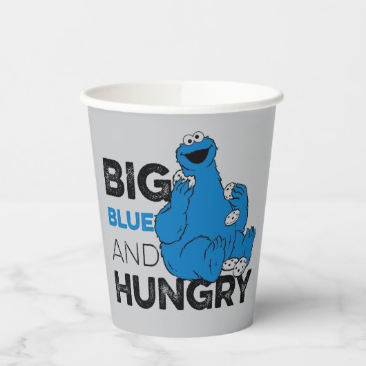 Gobelets En Papier Cookie Monster | Big Blue & Hungry (Gauche)