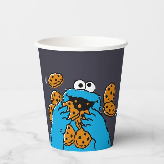 Gobelets En Papier Cookie Monster Eating All the Cookies (Recto)
