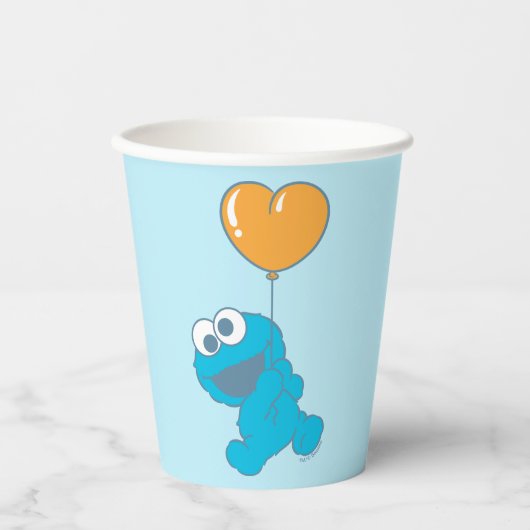 Gobelets En Papier Cookie Monster Heart Balloon (Recto)