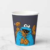 Gobelets En Papier Cookie Monster mangeant tous les cookies (Verso)