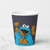Gobelets En Papier Cookie Monster mangeant tous les cookies (Recto)