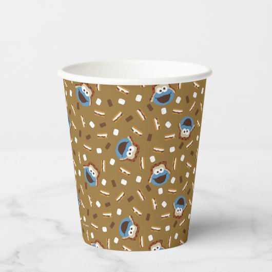 Gobelets En Papier Cookie Monster S'mores Motif (Recto)