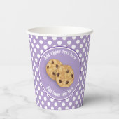 Gobelets En Papier Cookie Time Your Text on mignon pointillé violet (Verso)