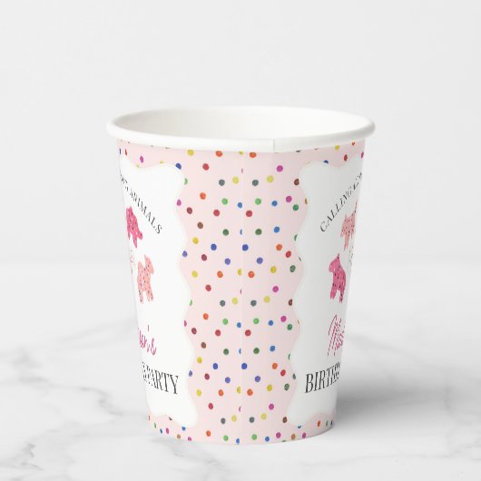 Gobelets En Papier Cookies animaux givrés rose Anniversaire (Droite)