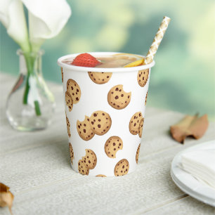 Gobelets En Papier Cookies de chips au chocolat Coupes de papier d'an