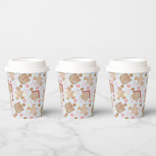Gobelets En Papier Cookies de Noël avec tasses de papier Bleu